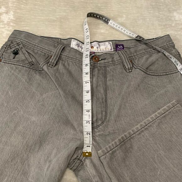 Akoo Mens Gray Straight Denim Jeans Size 38x33 Cotton Pants - Picture 8 of 10
